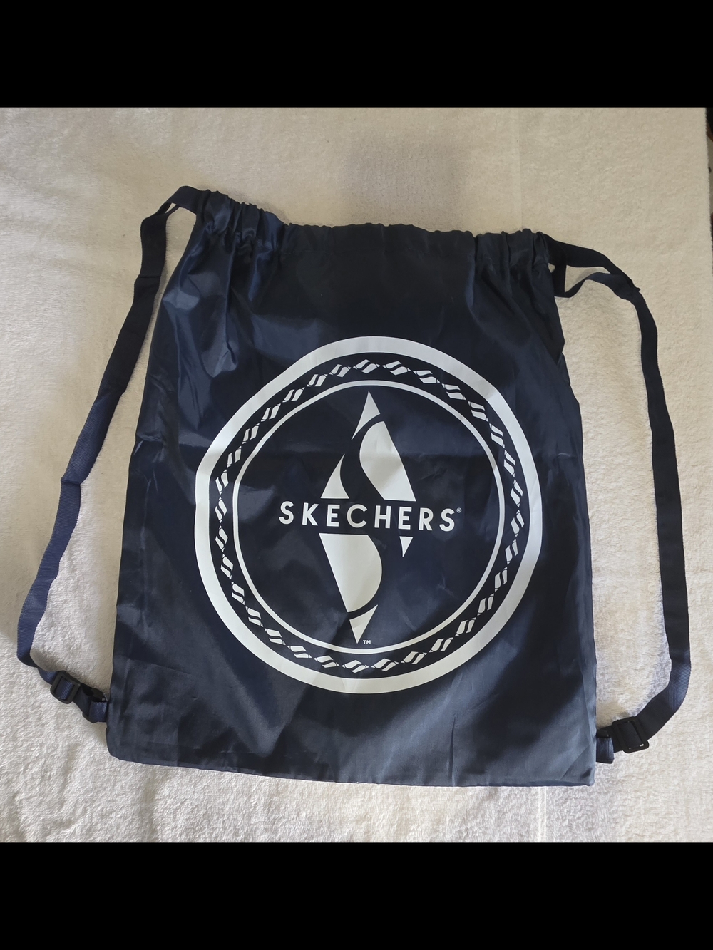 Skechers Black Drawstring Backpack with White Logo